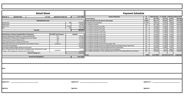 Sunteck Mira Road Costing Plan